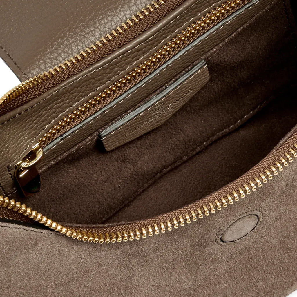 Fairfax & Favor Windsor Shoulder Bag - Deep Taupe Suede