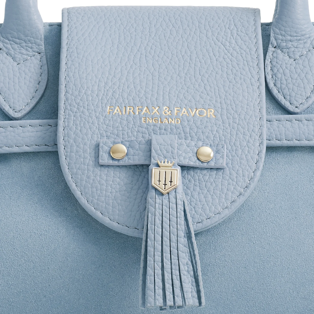 Fairfax and Favor Mini Windsor Handbag - Sky Blue Suede