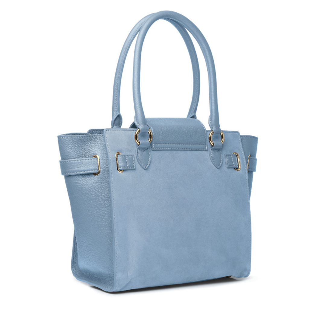 Fairfax and Favor Windsor Tote - Sky Blue Suede