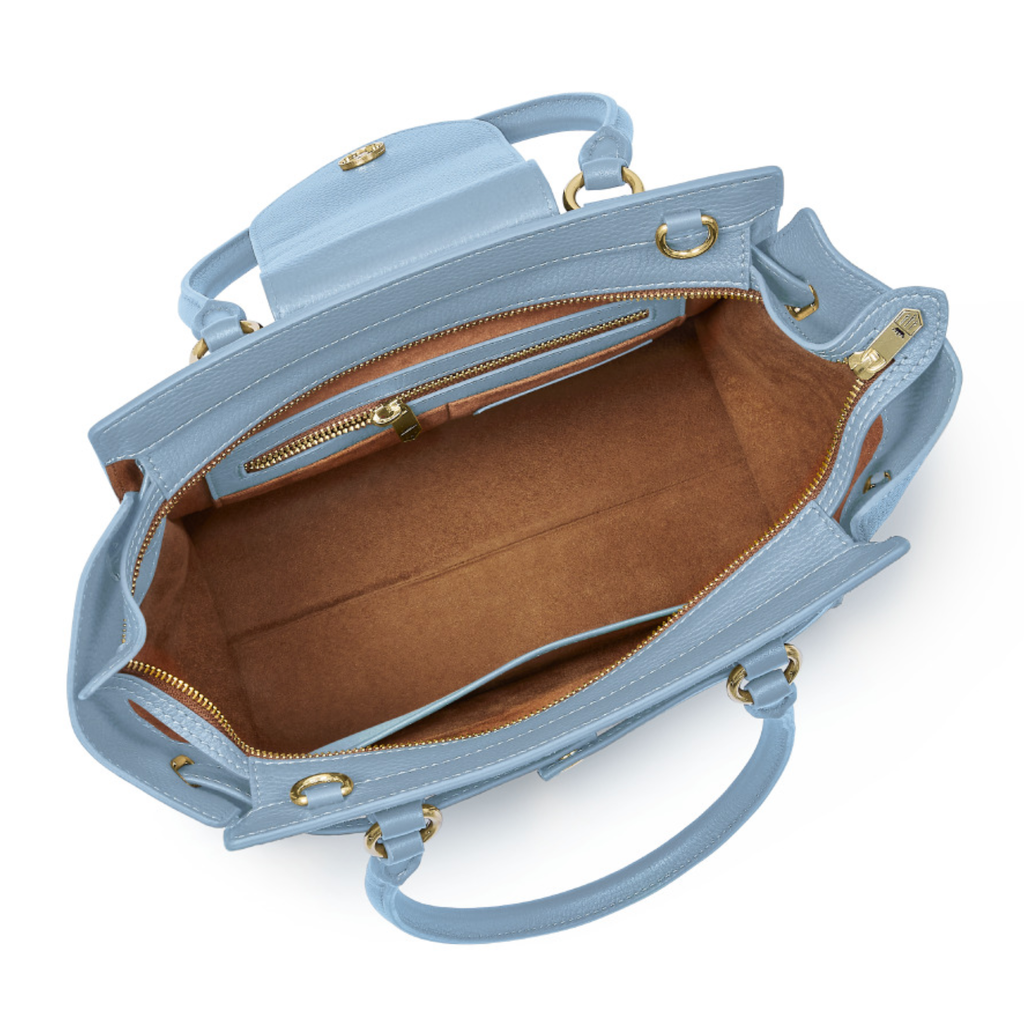 Fairfax and Favor Windsor Tote - Sky Blue Suede