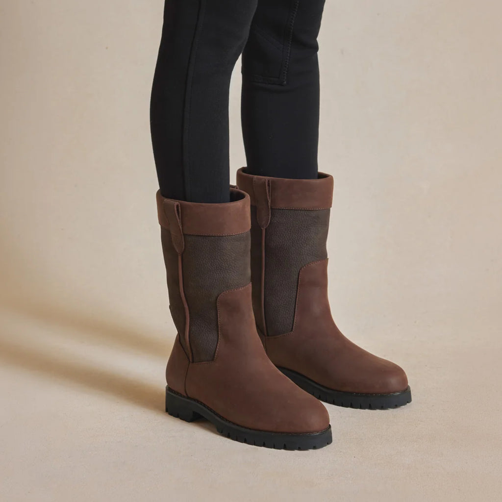 Fairfax & Favor Ladies Burghley Mid Calf Boot - Mahogany Leather