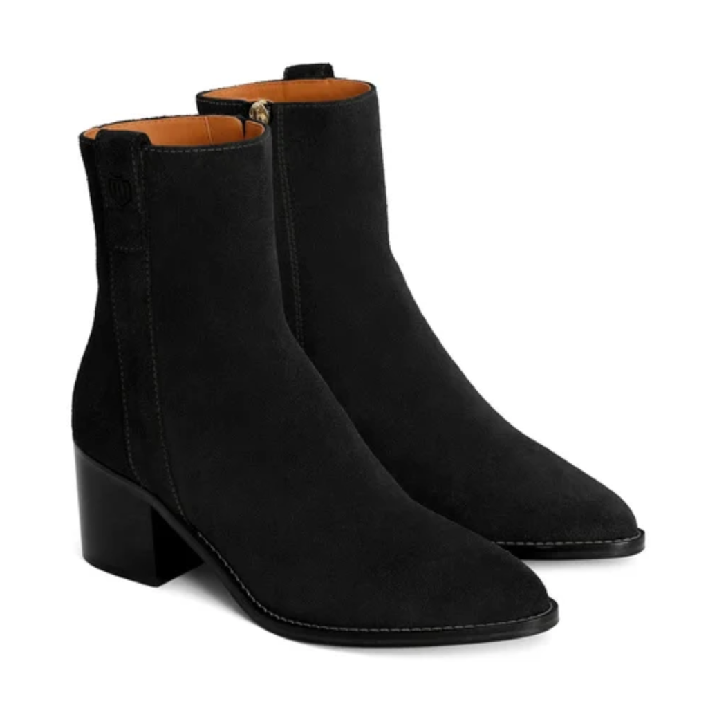 Fairfax & Favor Ladies Heeled Ludlow Ankle Boot - Black Suede