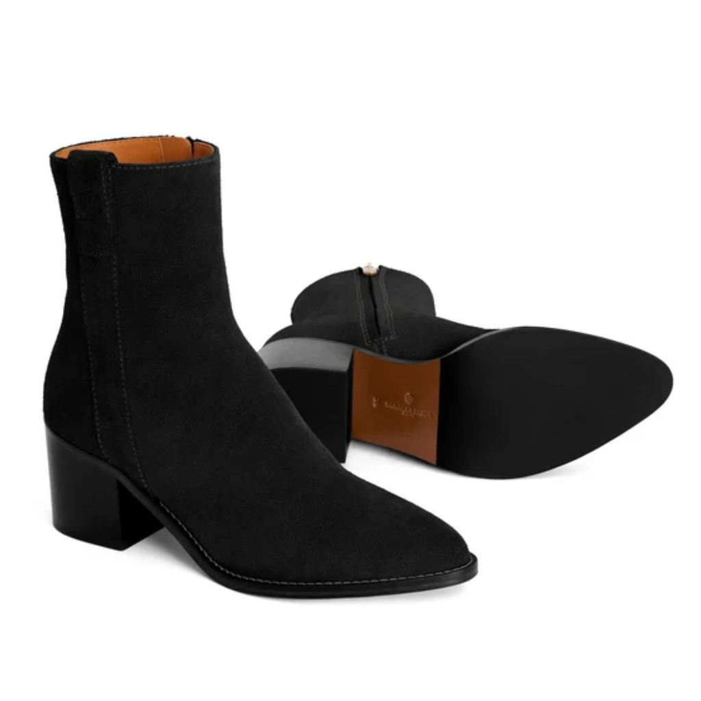 Fairfax & Favor Ladies Heeled Ludlow Ankle Boot - Black Suede