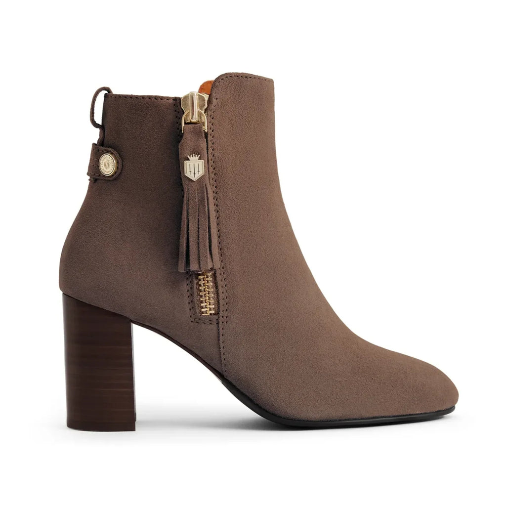 Fairfax & Favor Ladies Oakham Ankle Boot - Deep Taupe Suede