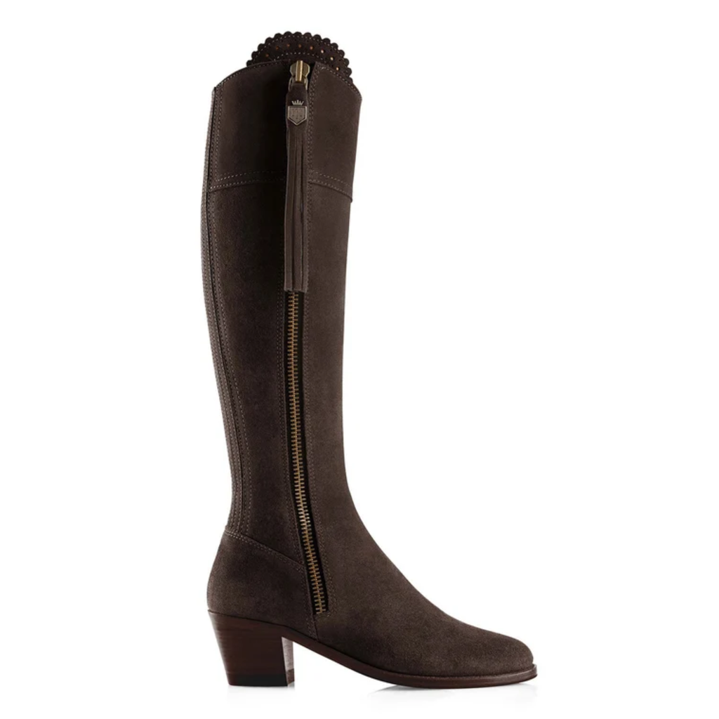 Fairfax & Favor Ladies Heeled Regina - Chocolate Suede