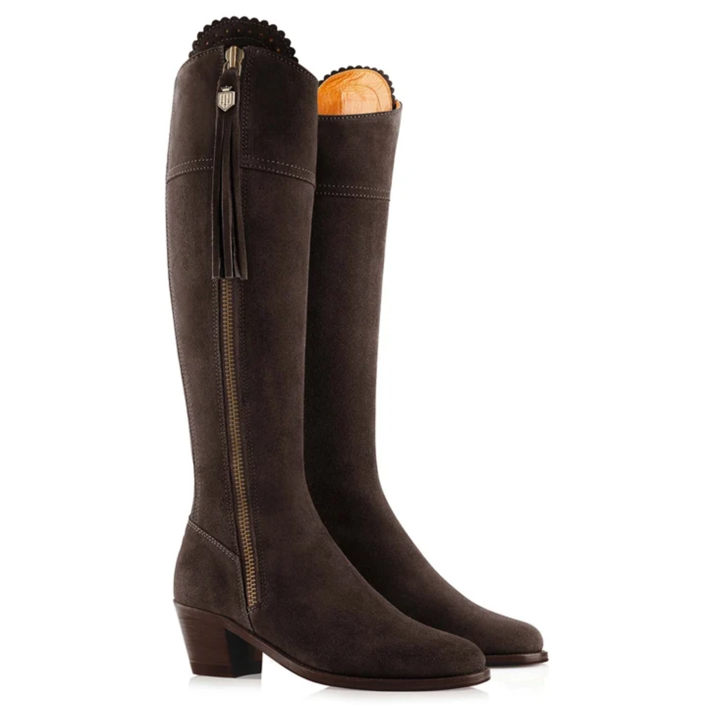 Fairfax & Favor Ladies Heeled Regina - Chocolate Suede