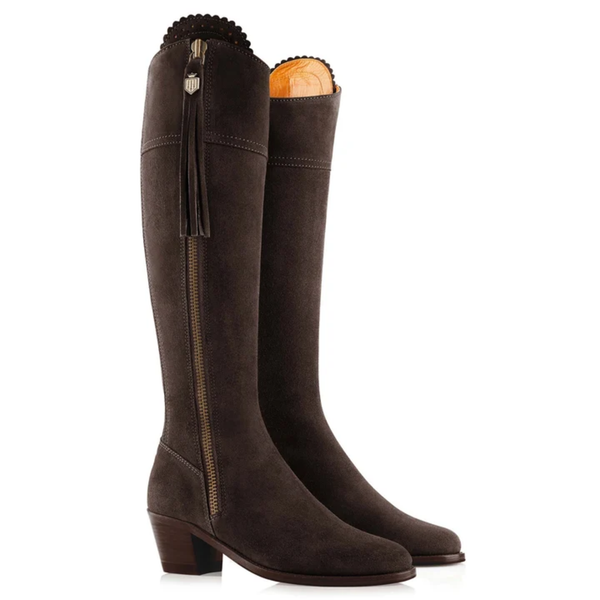Fairfax & Favor Ladies Heeled Regina - Chocolate Suede