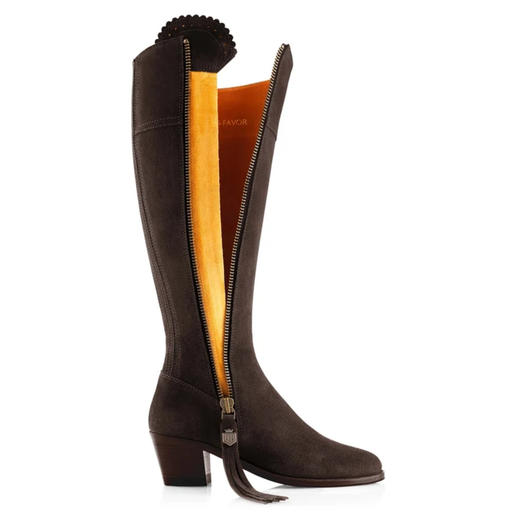 Fairfax & Favor Ladies Heeled Regina - Chocolate Suede