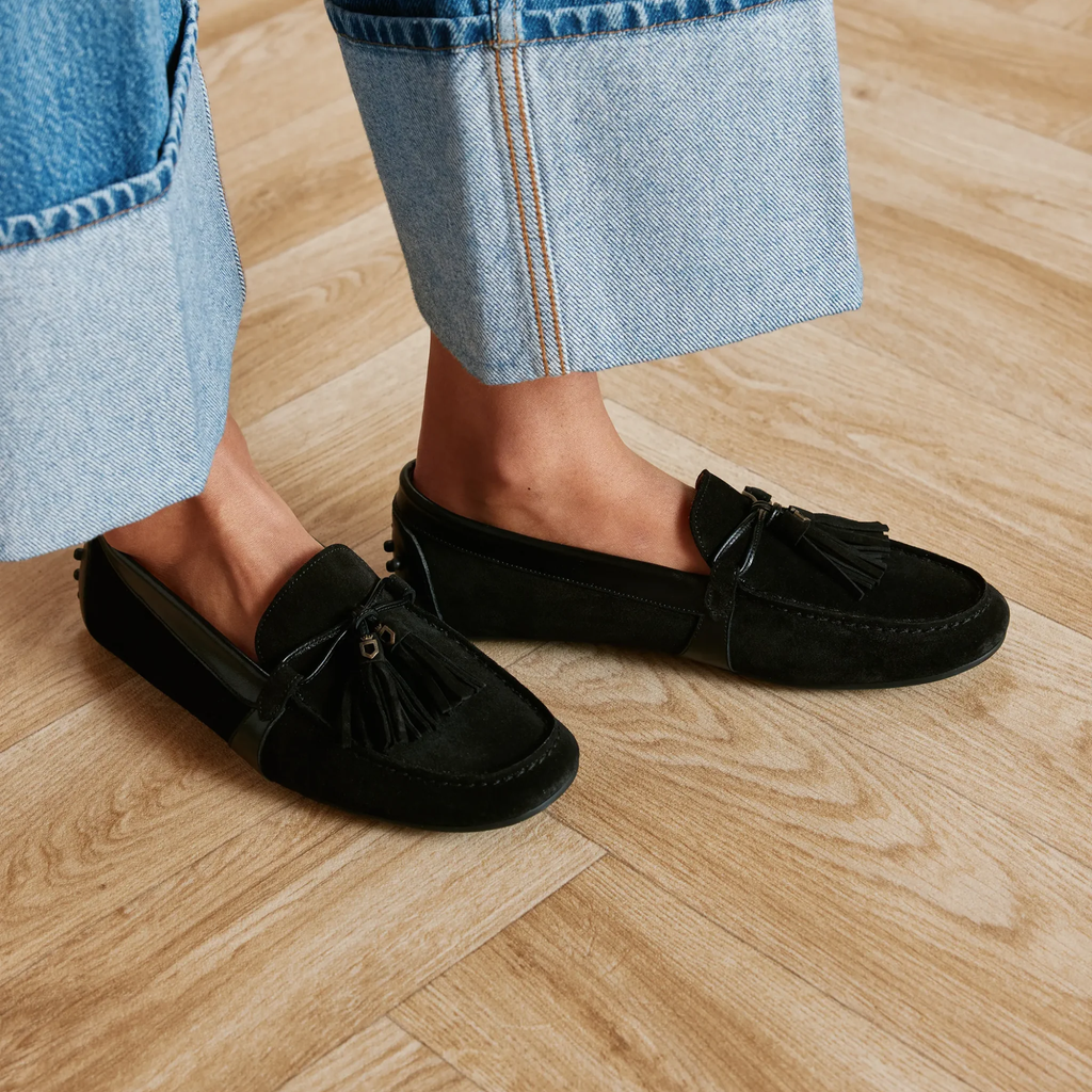 Fairfax & Favor Ladies Rutland Driver - Black Suede