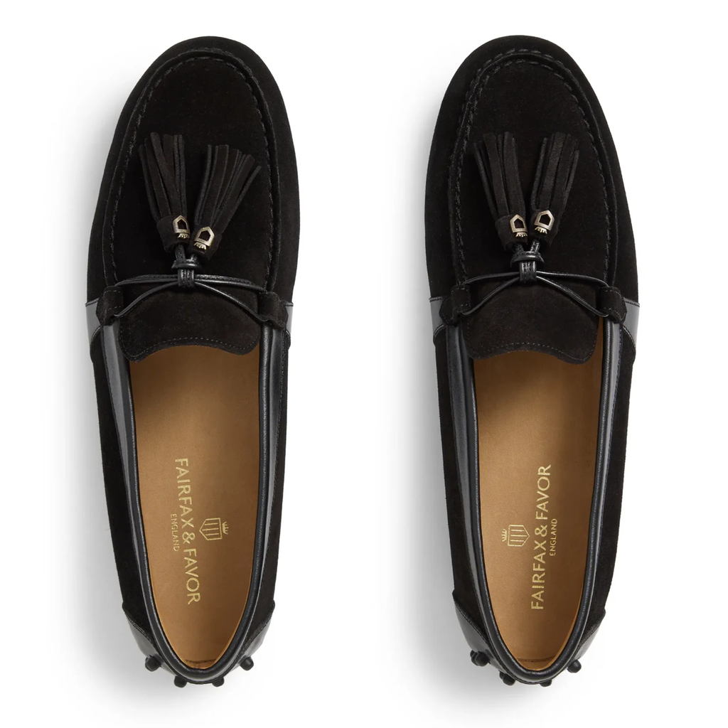 Fairfax & Favor Ladies Rutland Driver - Black Suede