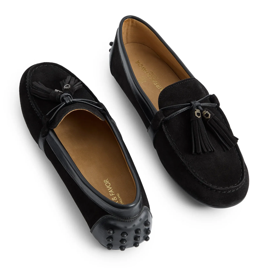 Fairfax & Favor Ladies Rutland Driver - Black Suede