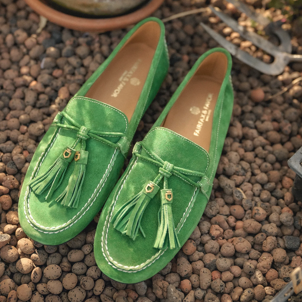 Fairfax & Favor Ladies Rutland Driver - Clover Green Suede