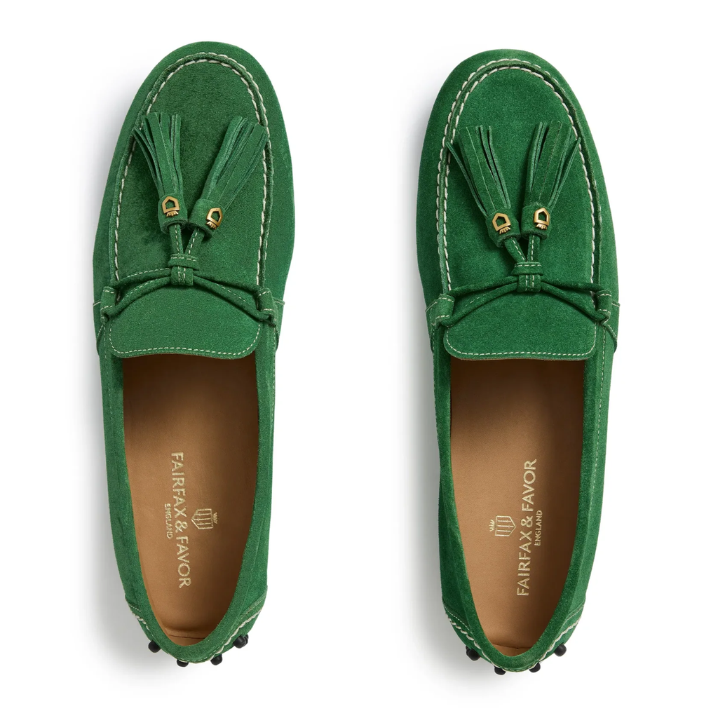 Fairfax & Favor Ladies Rutland Driver - Clover Green Suede