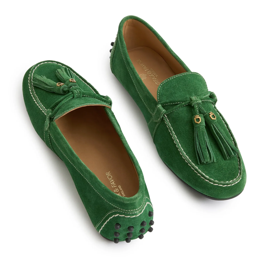Fairfax & Favor Ladies Rutland Driver - Clover Green Suede