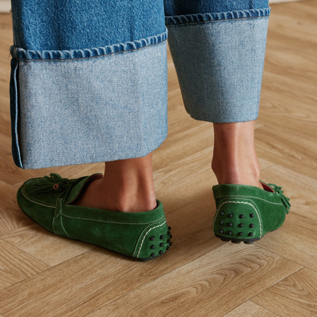Fairfax & Favor Ladies Rutland Driver - Clover Green Suede
