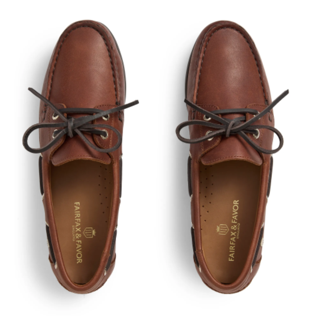 Fairfax and Favor Ladies Salcombe Deck Shoe - Tan Leather
