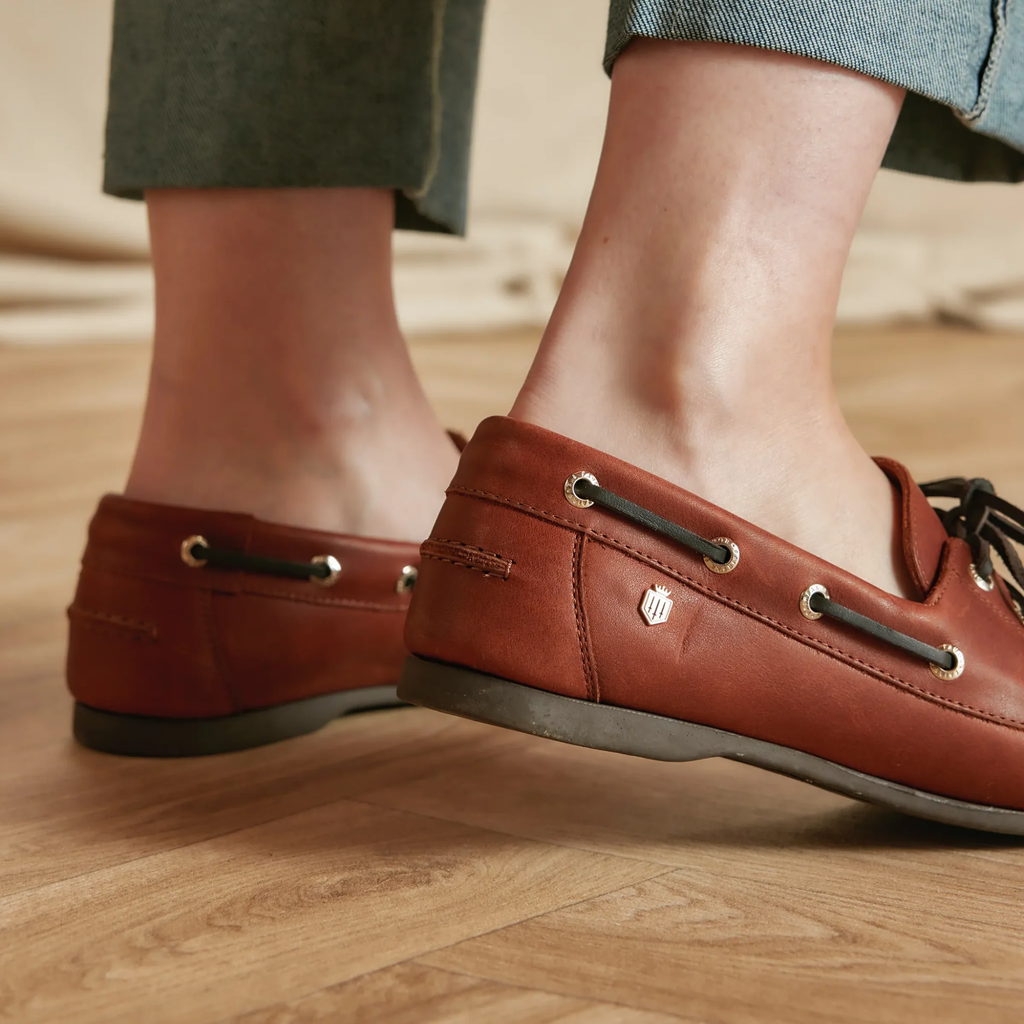 Fairfax and Favor Ladies Salcombe Deck Shoe - Tan Leather