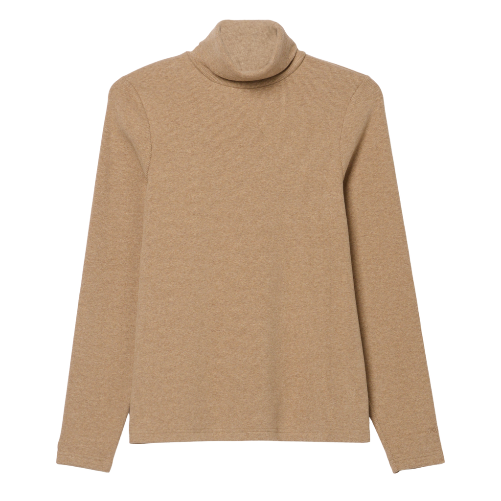 Joules Ladies Warm Handle Rib Roll Neck - Oat Marl