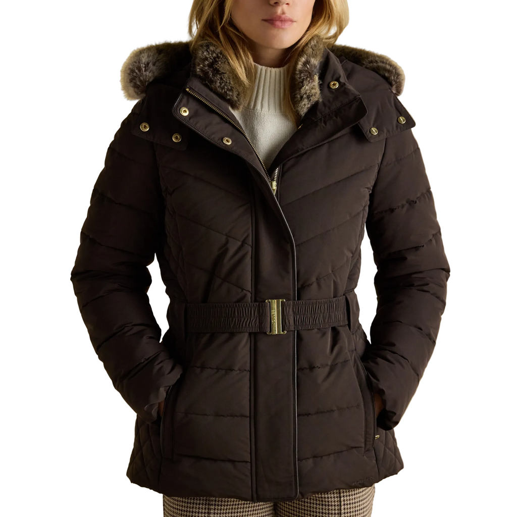 Joules Ladies Aspen Coat - Chocolate Brown
