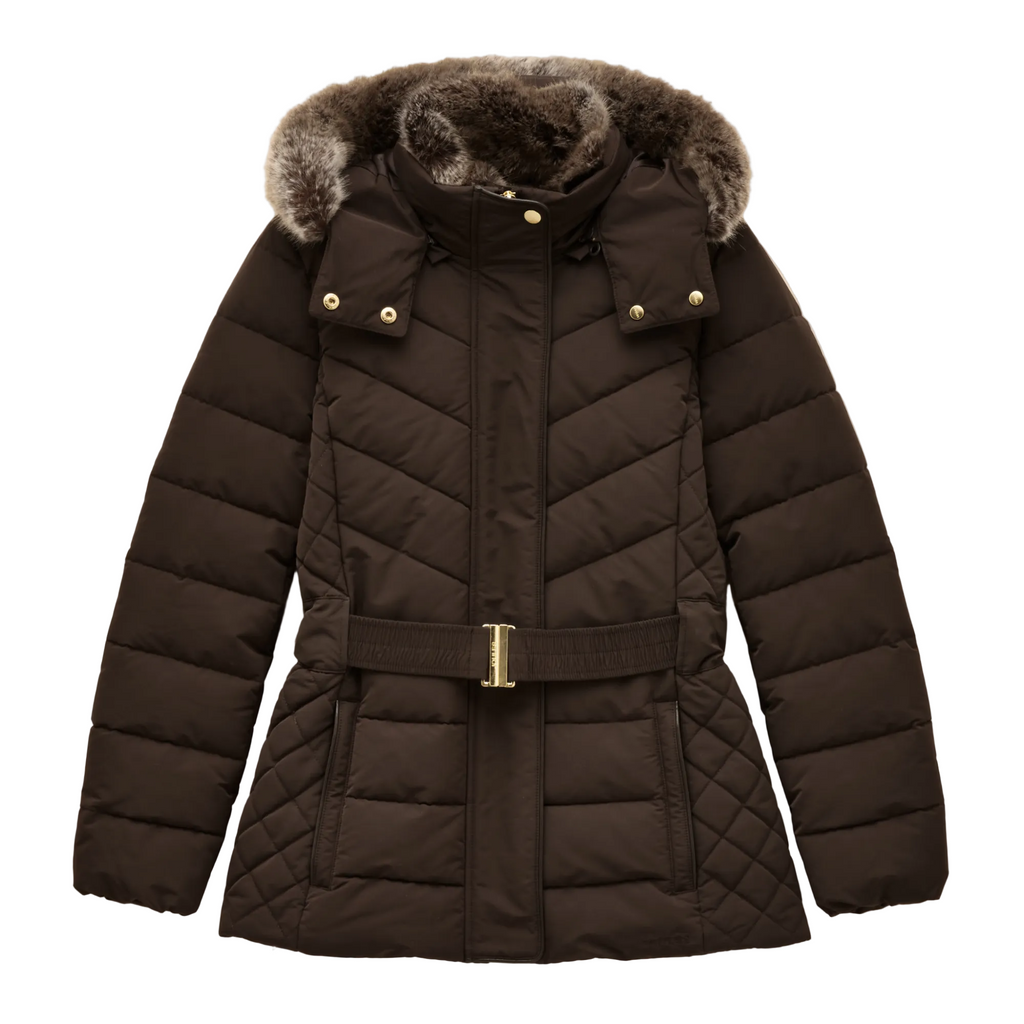 Joules Ladies Aspen Coat - Chocolate Brown