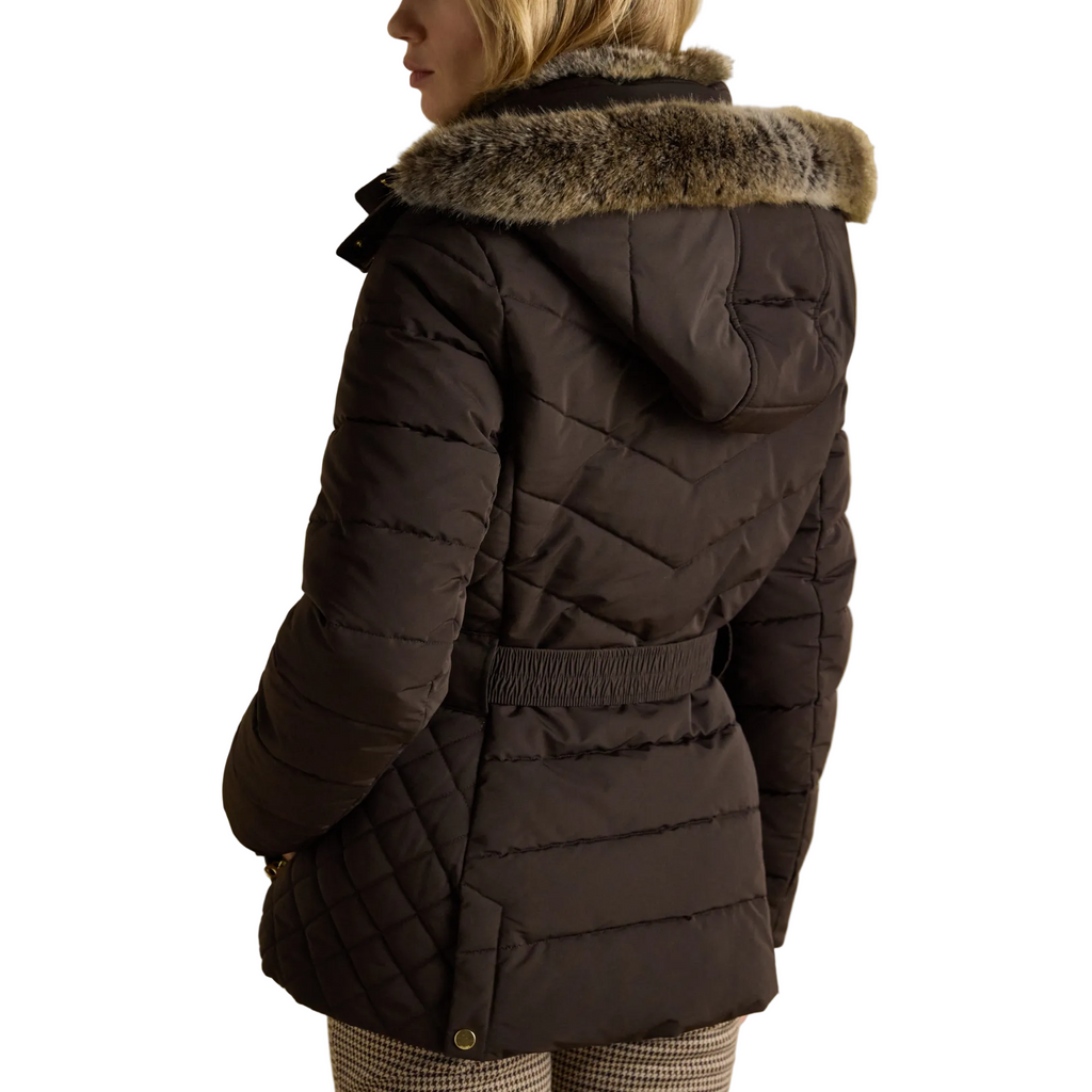 Joules Ladies Aspen Coat - Chocolate Brown