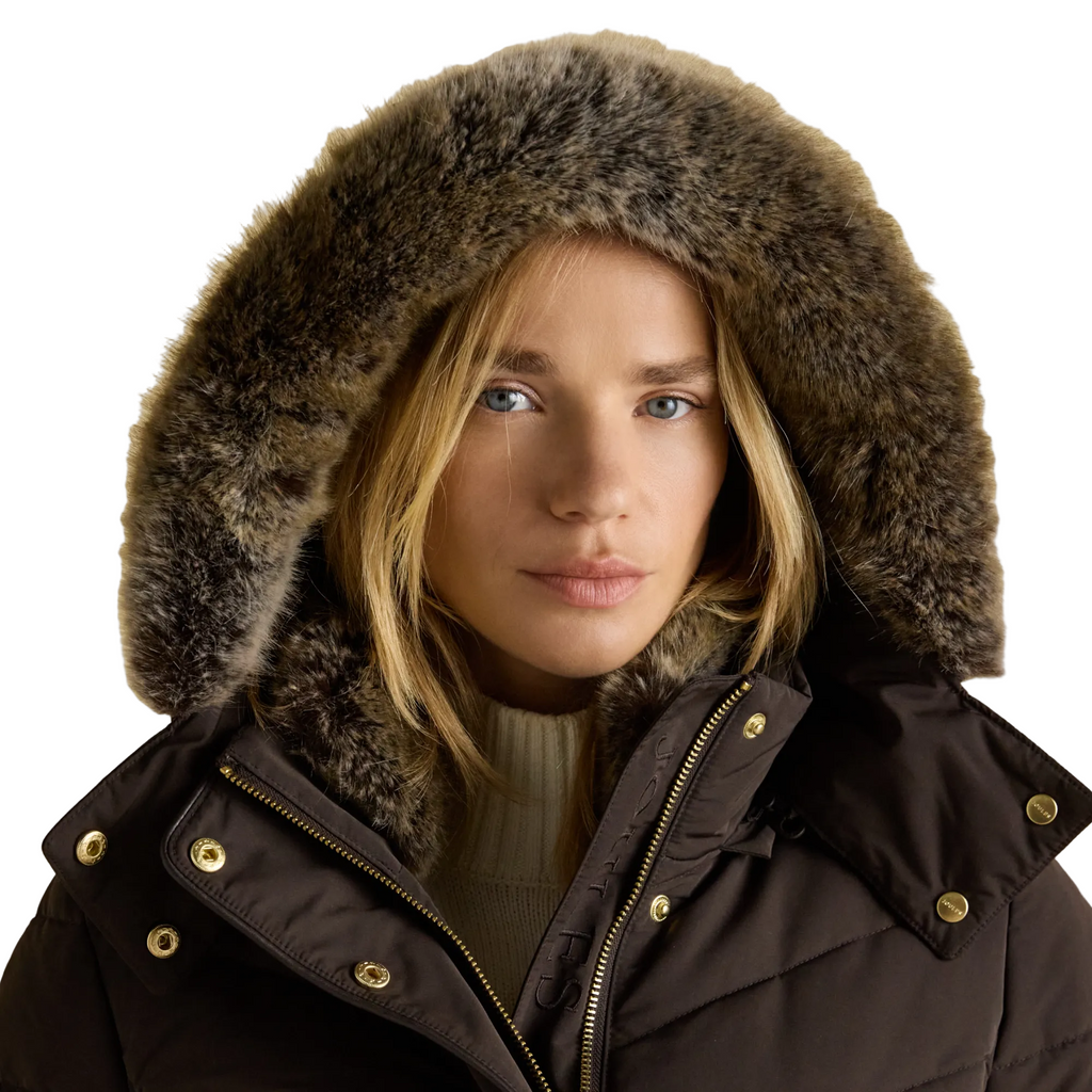 Joules Ladies Aspen Coat - Chocolate Brown