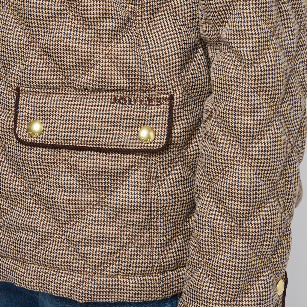 Joules Ladies Harrogate Check Quilted Barn Jacket - Check