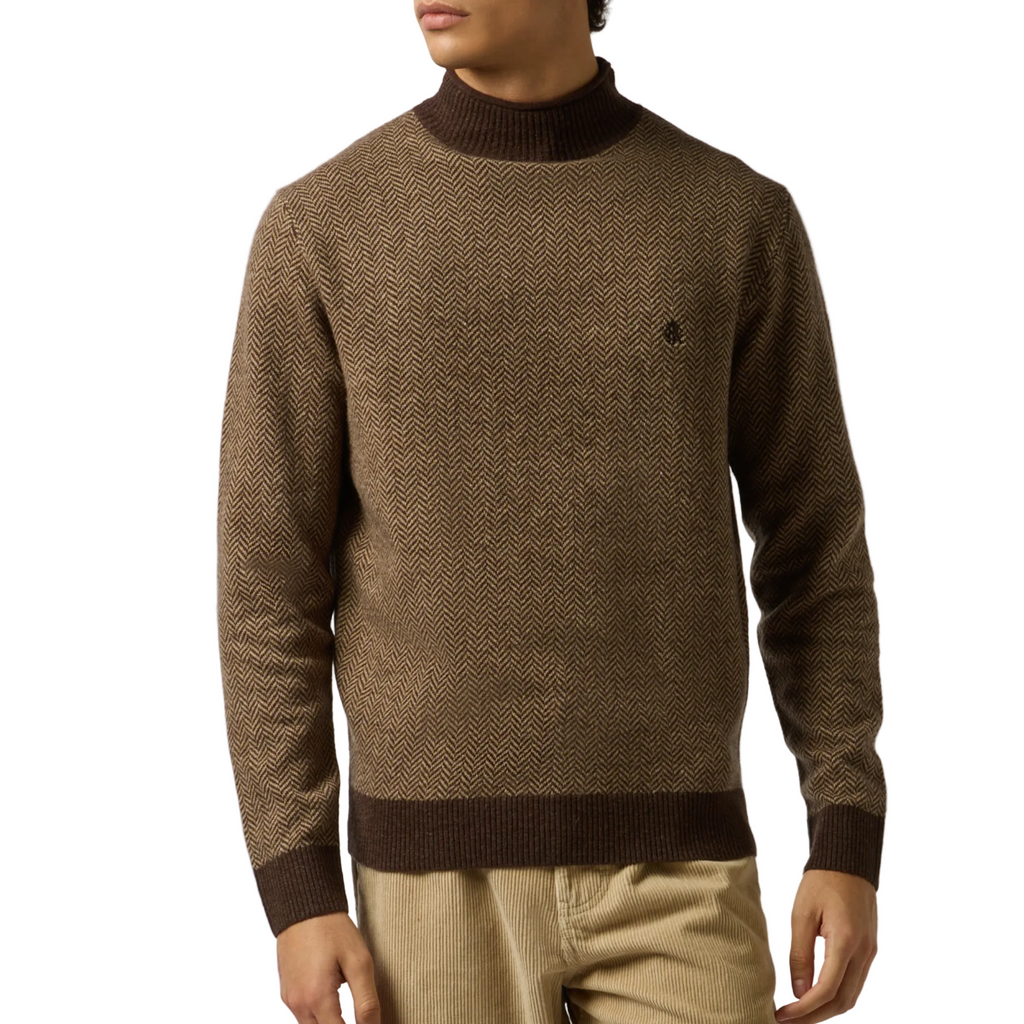 Joules Mens Roll Neck Jumper - Brown