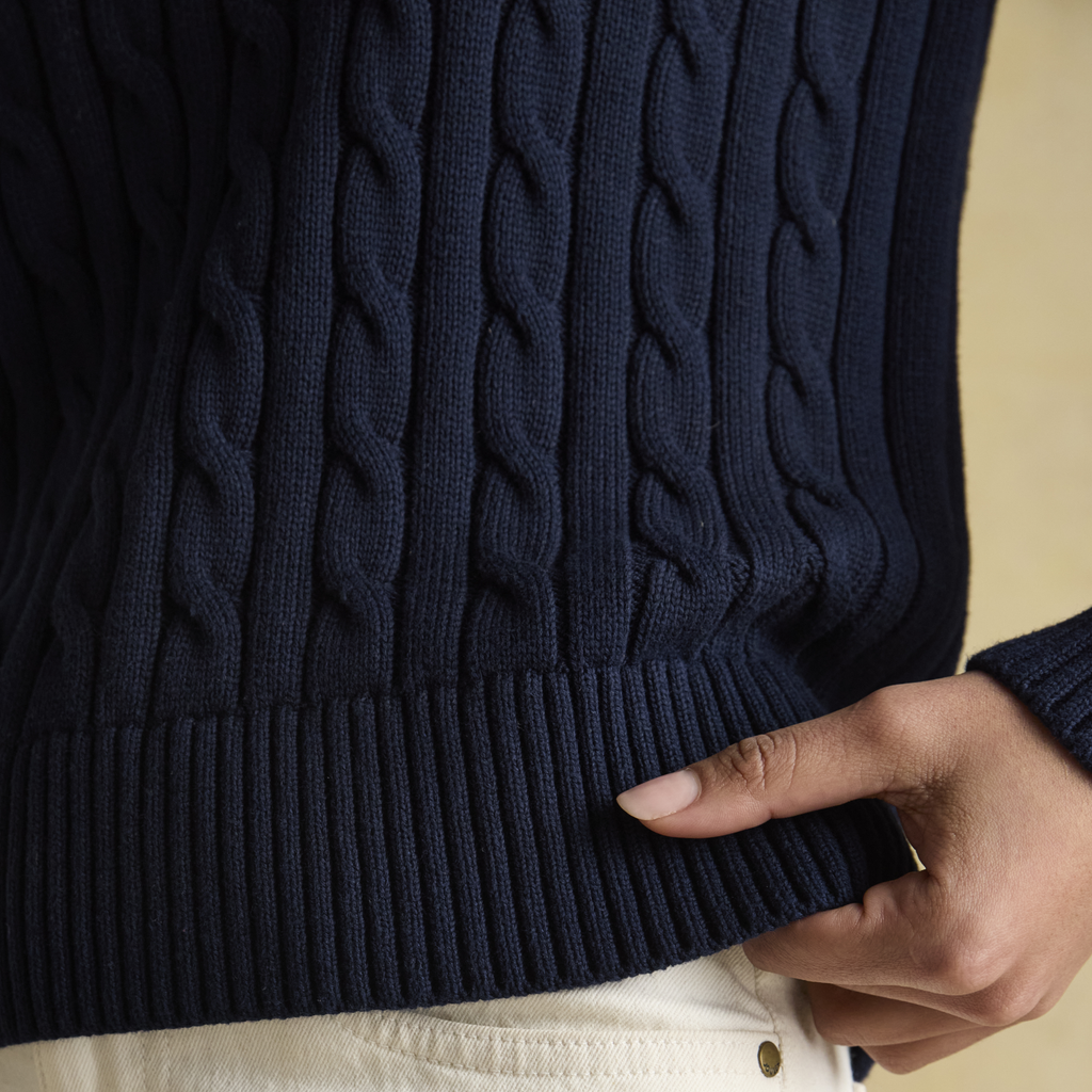 Joules Ladies Classic Cable Jumper - Navy