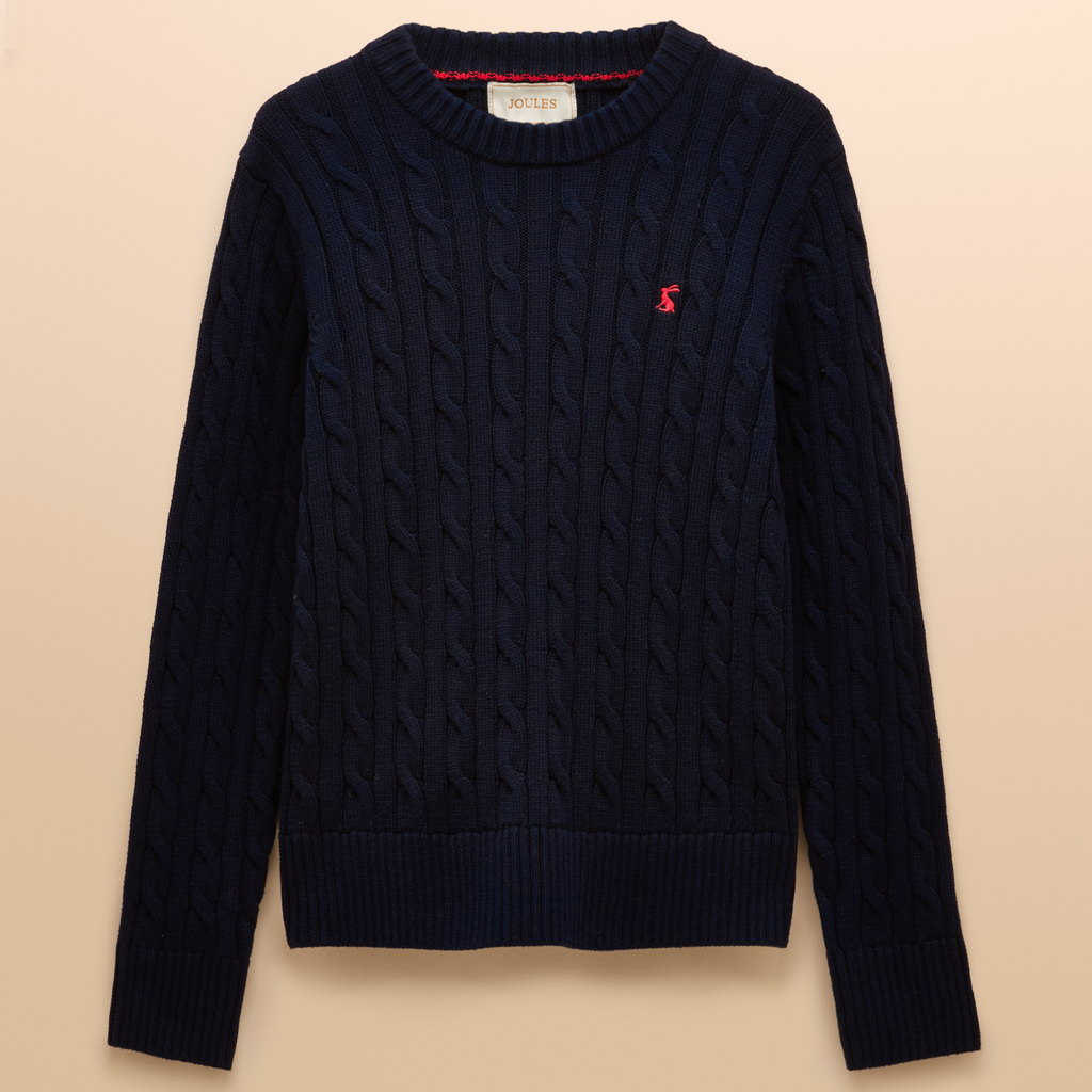 Joules Ladies Classic Cable Jumper - Navy