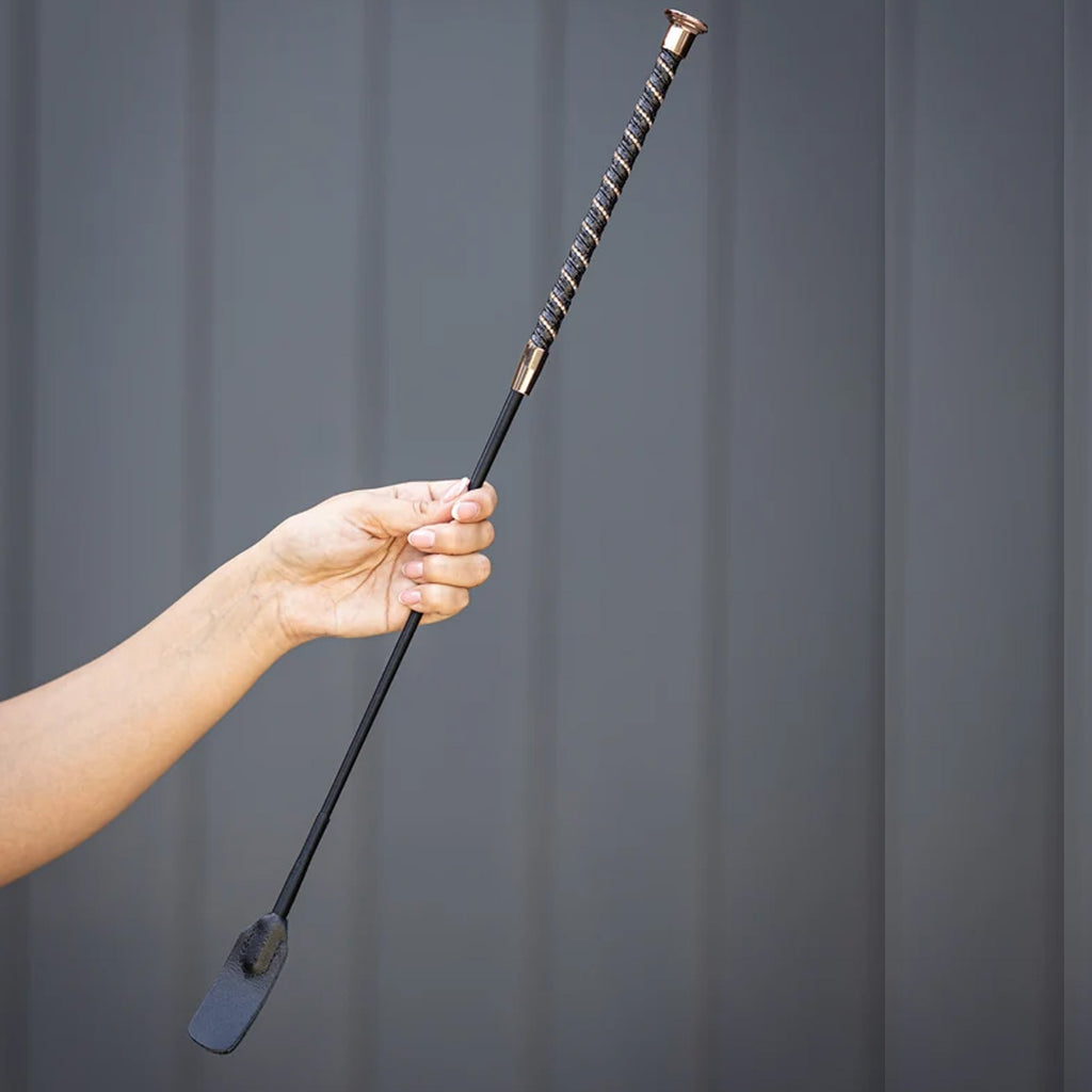 Woof Wear Twisted Riding Whip - Black/Rose Gold