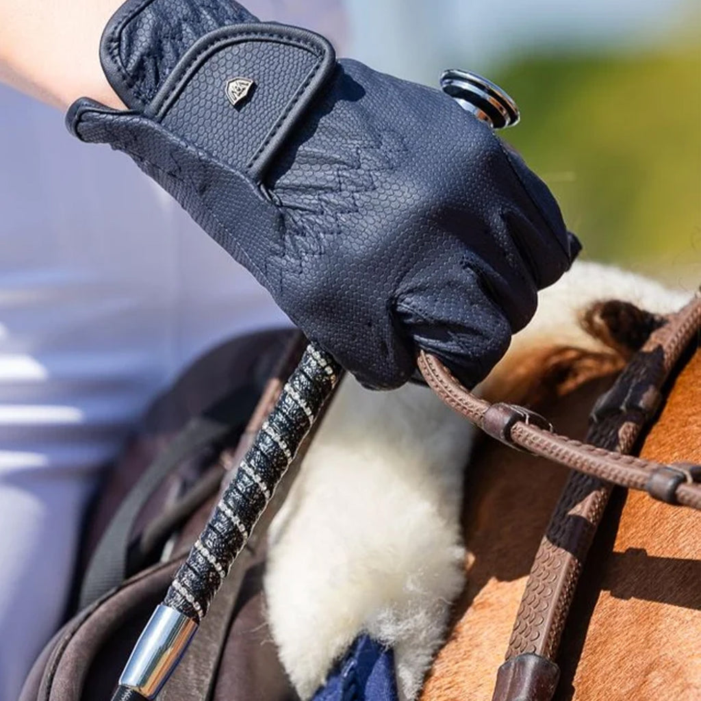 Woof Wear Twisted Riding Whip - Black/Silver