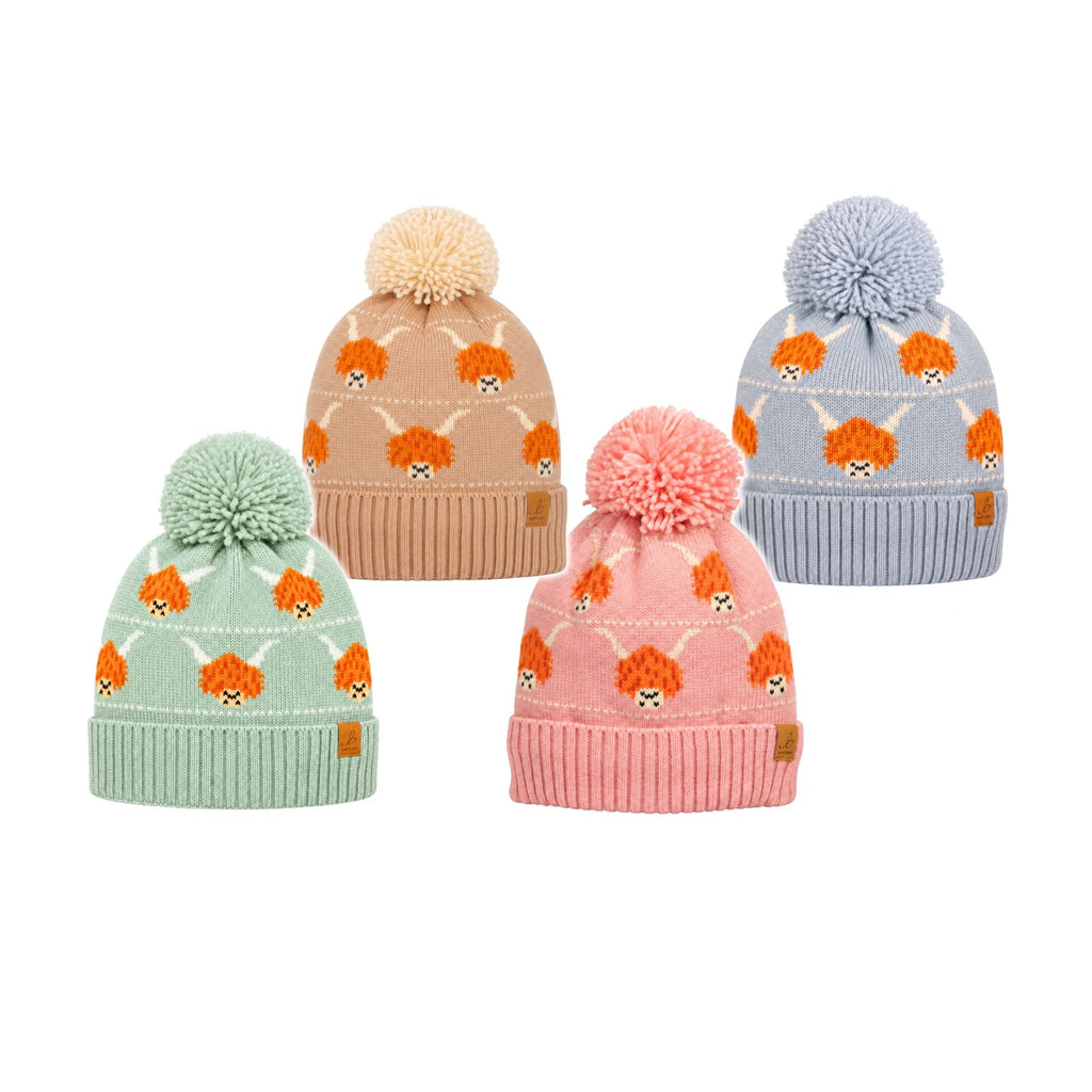 Bartleby Waterproof Bobble Hat - Highland Cow