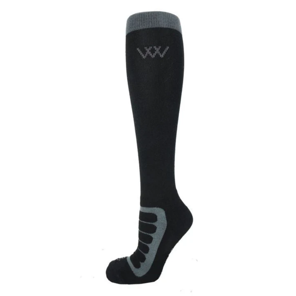 Woof Wear Long Bamboo Tech Riding Sock - Black/Grey