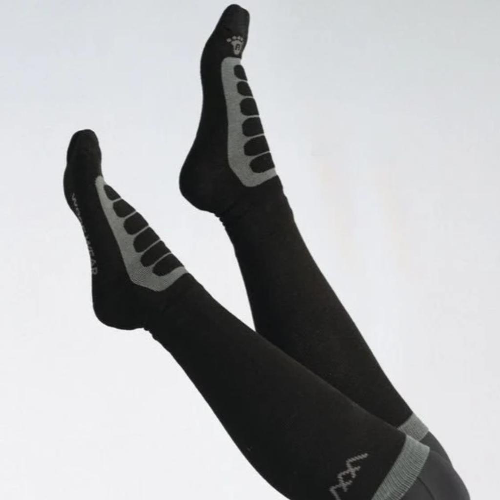 Woof Wear Long Bamboo Tech Riding Sock - Black/Grey