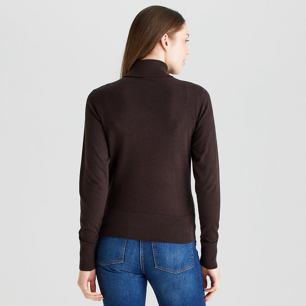 Ridgeline Ladies Melford Knit Roll Neck - Deep Bark