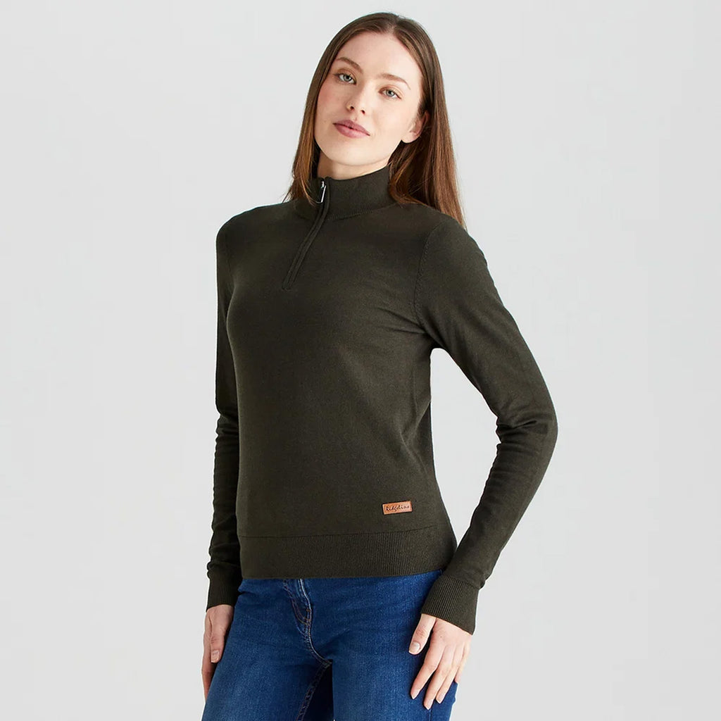 Ridgeline Ladies Melford Knit 1/4 Zip - Deep Forest
