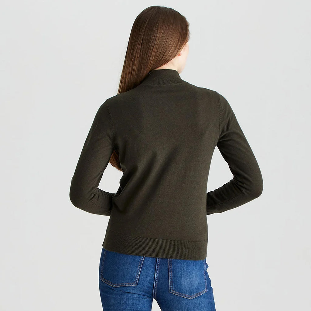 Ridgeline Ladies Melford Knit 1/4 Zip - Deep Forest
