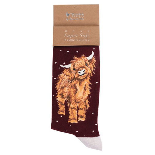 Wrendale Mens Highland Cow Christmas Socks