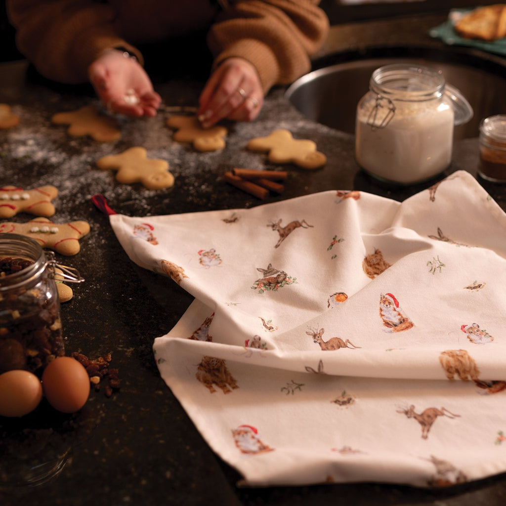 Wrendale Woodland Christmas Tea Towel