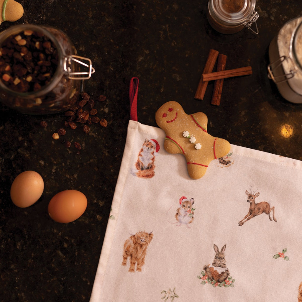 Wrendale Woodland Christmas Tea Towel