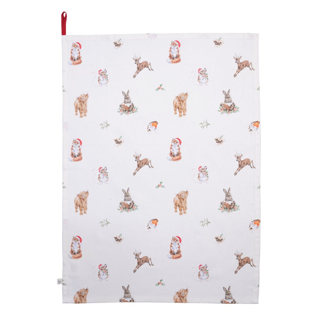 Wrendale Woodland Christmas Tea Towel