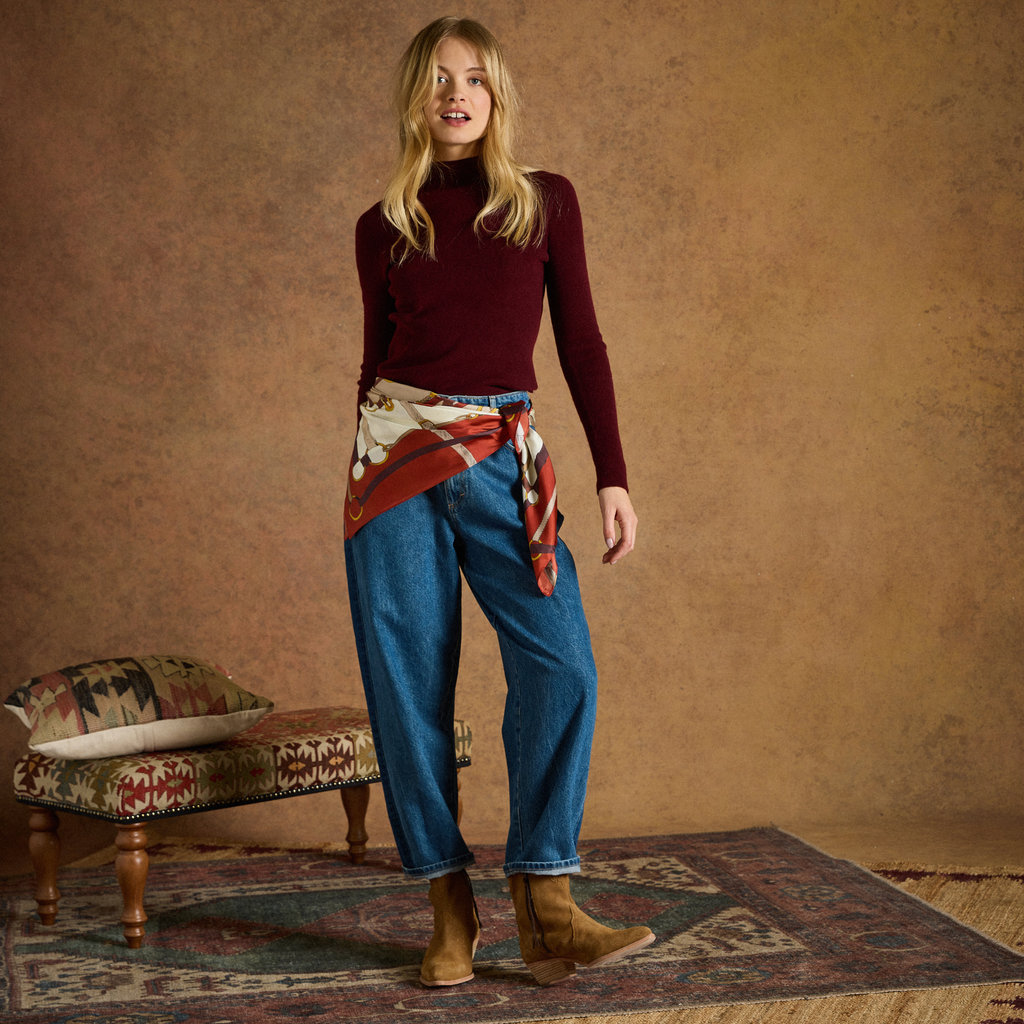 Joules Bloomfield Scarf - Burnt Orange Bridle
