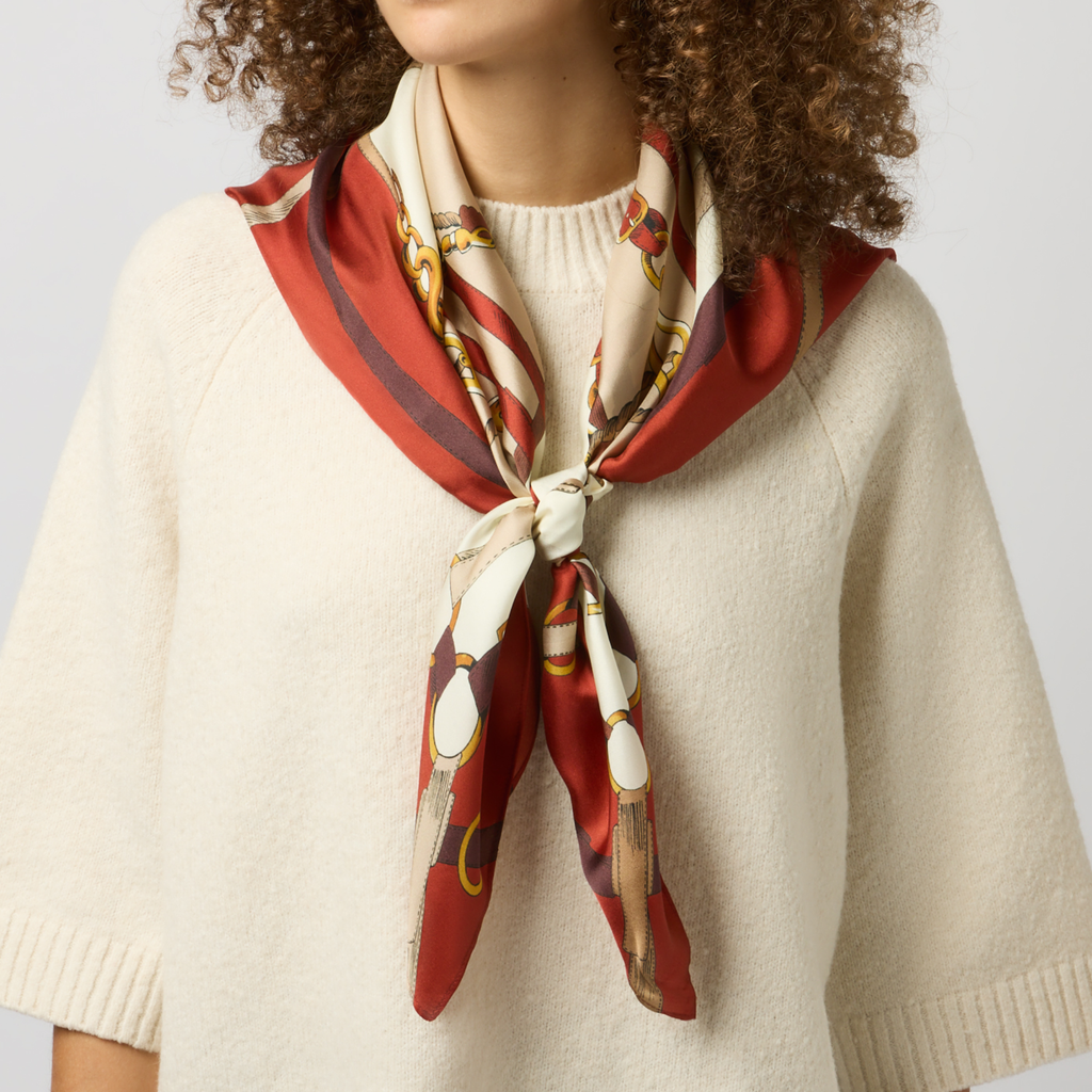 Joules Bloomfield Scarf - Burnt Orange Bridle