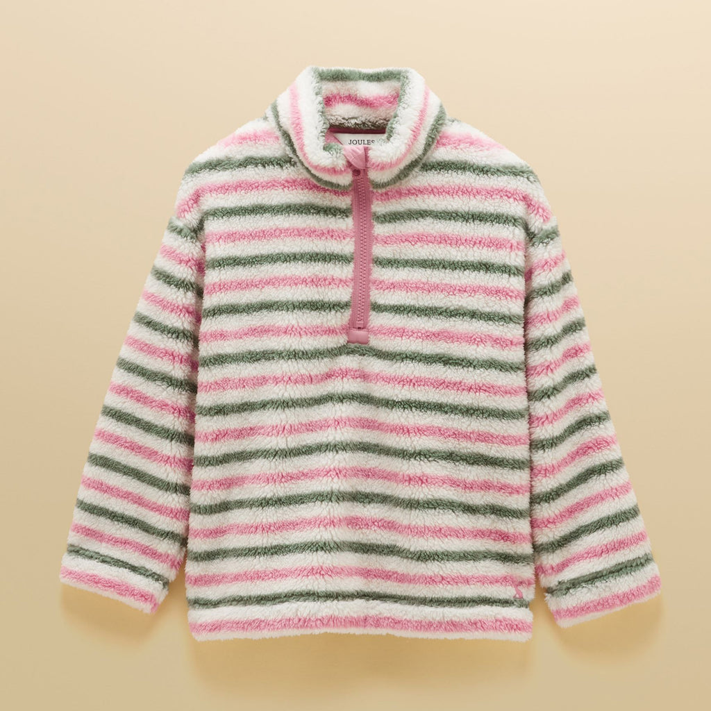 Joules Girls Woozle 1/4 Zip Fleece - Pink/Cream