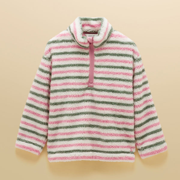 Joules Girls Woozle 1/4 Zip Fleece - Pink/Cream