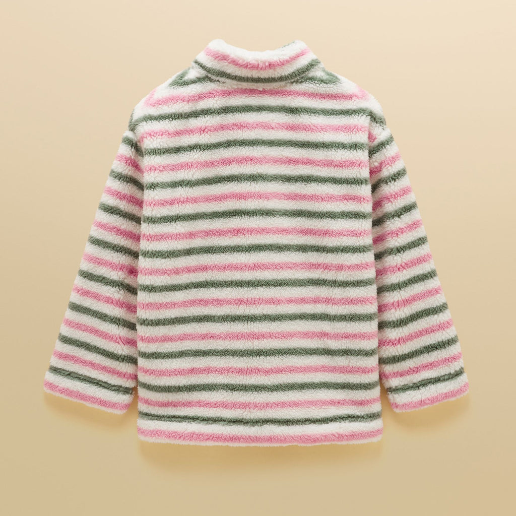 Joules Girls Woozle 1/4 Zip Fleece - Pink/Cream