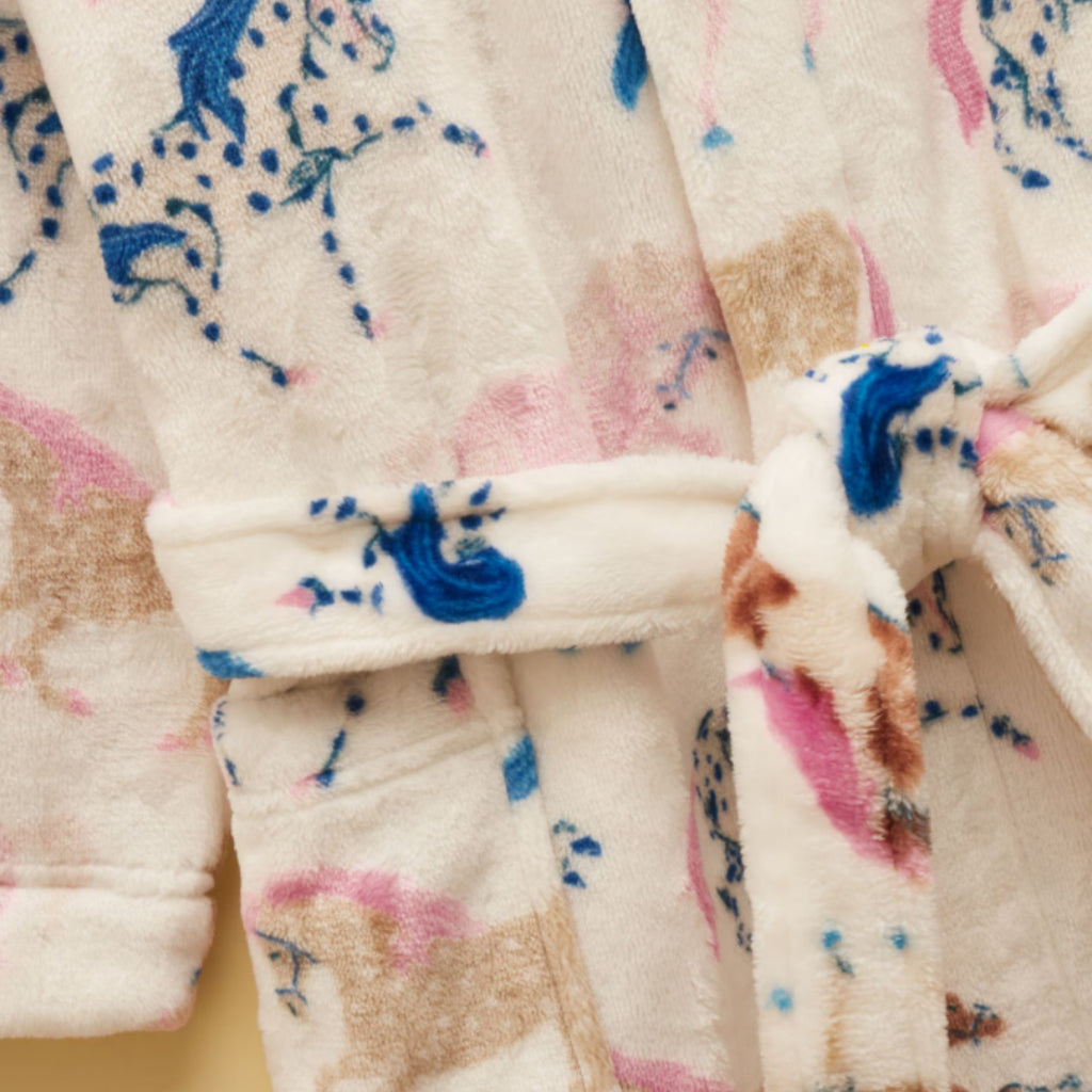 Joules Girls Snug Dressing Gown - Cream Horse
