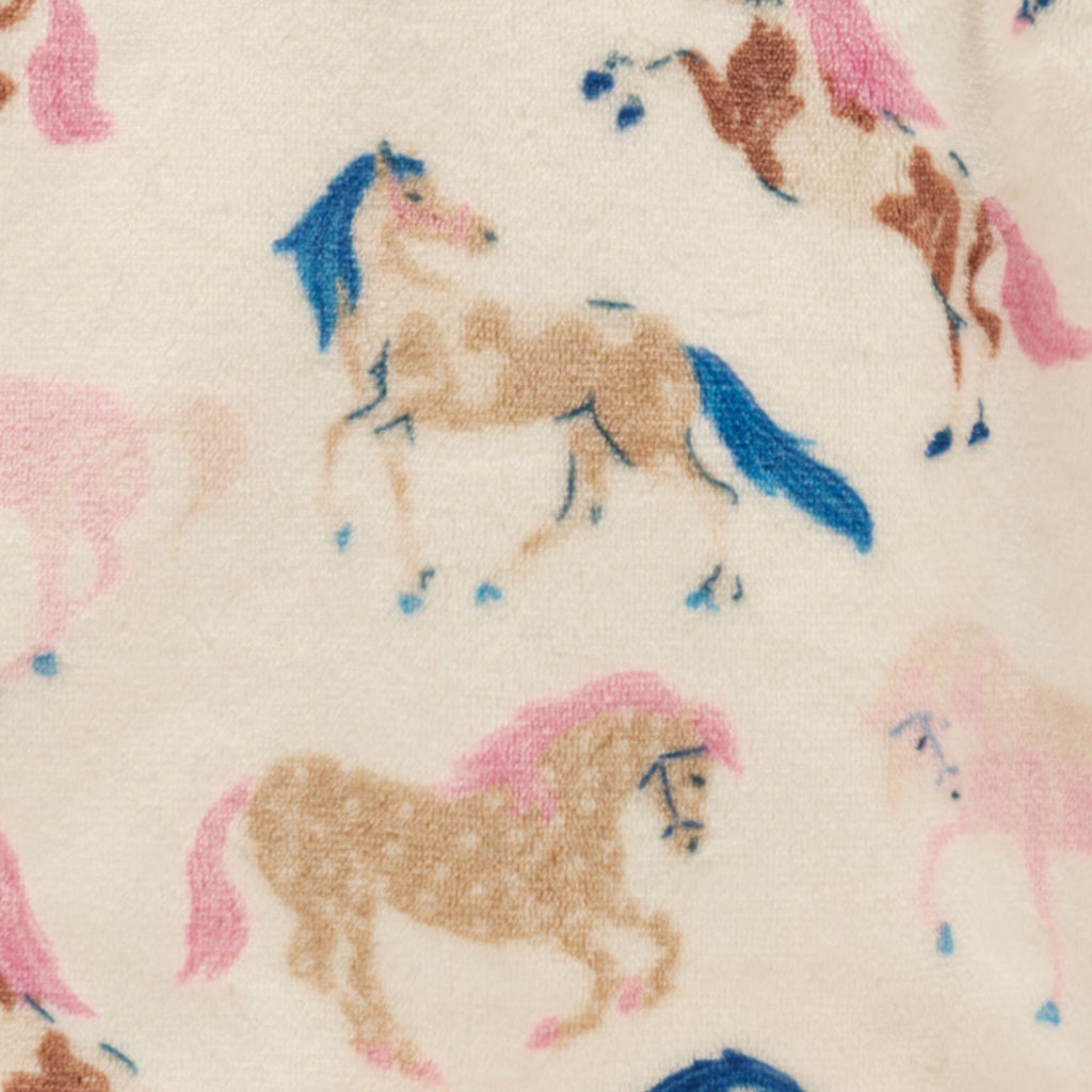 Joules Girls Snug Dressing Gown - Cream Horse