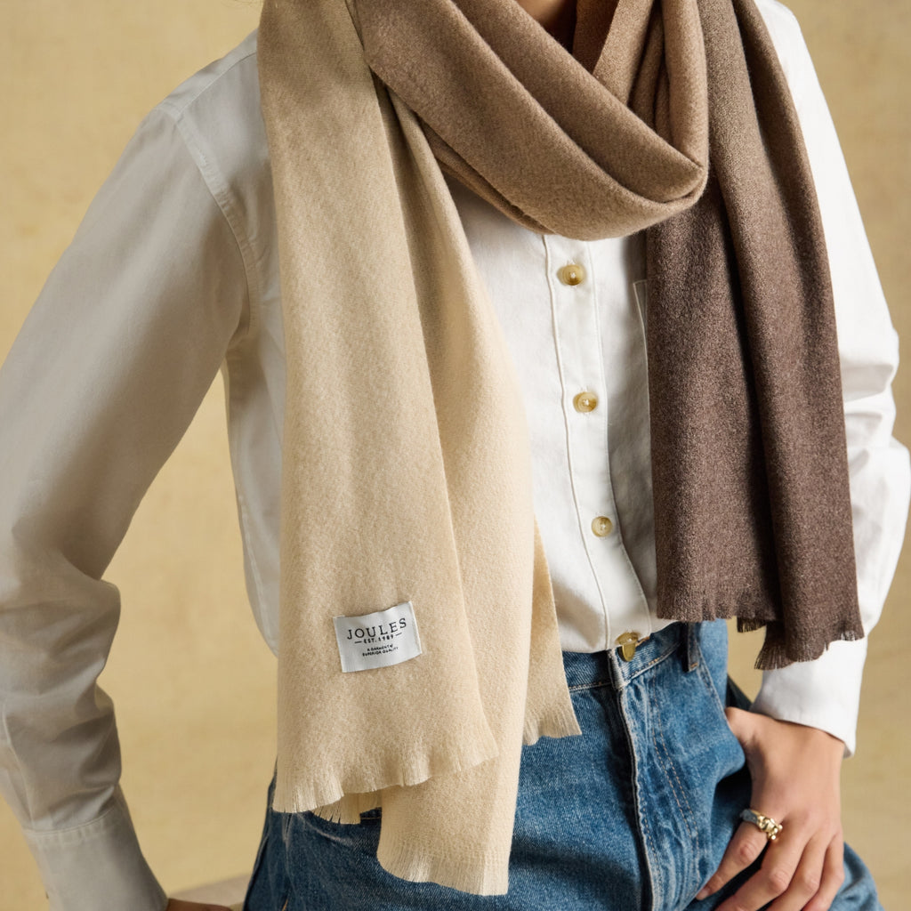 Joules Karina Mocha Scarf - Brown